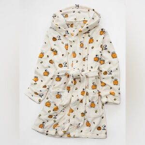 American Eagle AE Peanuts Snoopy Woodstock Fall Pumpkin Cozy Soft Bath Robe NWT